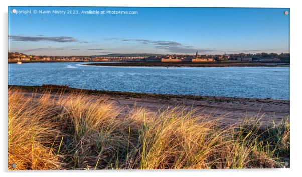 A view of the River Tweed, and Berwick-Upon-Tweed Acrylic by Navin Mistry