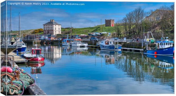 A view of Eyemouth Harbour  Canvas Print by Navin Mistry