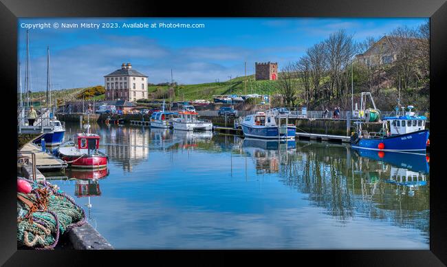 A view of Eyemouth Harbour  Framed Print by Navin Mistry