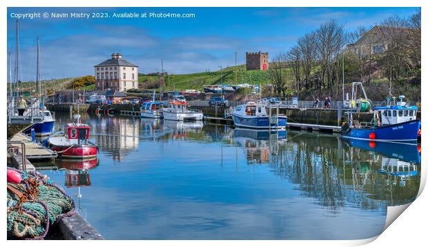 A view of Eyemouth Harbour  Print by Navin Mistry