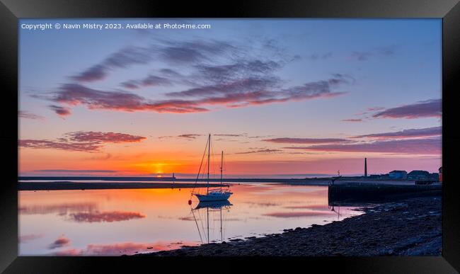 Sunrise on the River Tweed Framed Print by Navin Mistry