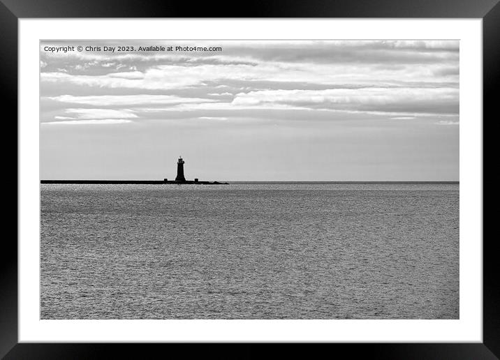 Breakwater Lighthouse Framed Mounted Print by Chris Day
