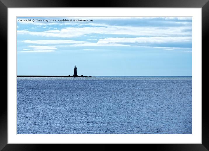 Breakwater Lighthouse Framed Mounted Print by Chris Day