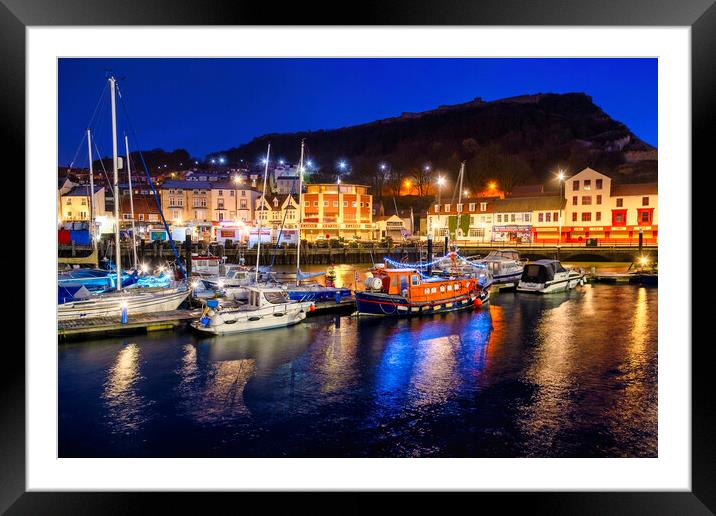 Scarborough Harbour at Blue Hour Framed Mounted Print by Tim Hill
