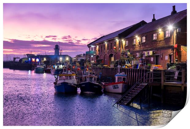 Scarborough Harbour North Yorkshire Print by Tim Hill