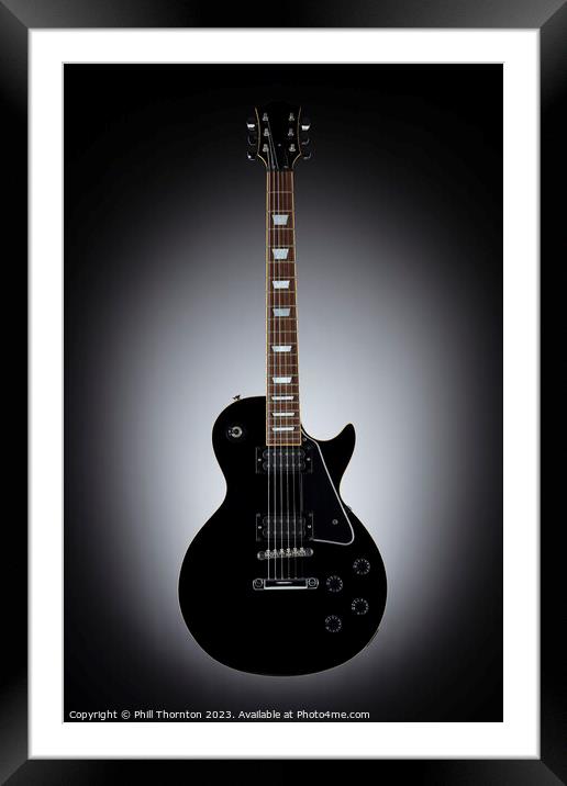 Eclipse of Black Guitar Framed Mounted Print by Phill Thornton