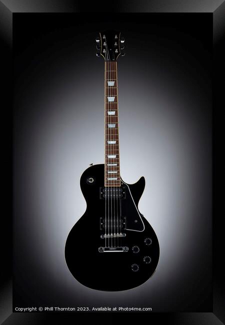 Eclipse of Black Guitar Framed Print by Phill Thornton