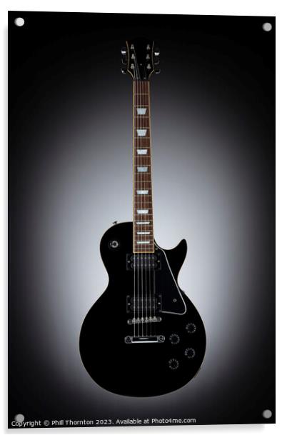 Eclipse of Black Guitar Acrylic by Phill Thornton
