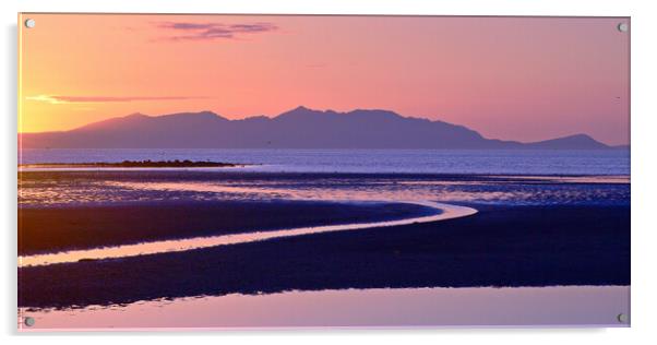 Scottish islands sunset, Arran viewed from Ayr Acrylic by Allan Durward Photography
