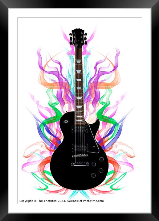 Smoking sound guitar Framed Mounted Print by Phill Thornton