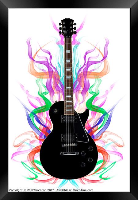 Smoking sound guitar Framed Print by Phill Thornton
