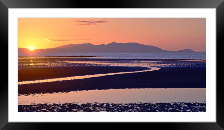 Dramatic sunset on Scotland`s Ayrshire coast Framed Mounted Print by Allan Durward Photography