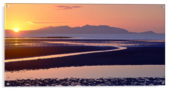 Dramatic sunset on Scotland`s Ayrshire coast Acrylic by Allan Durward Photography