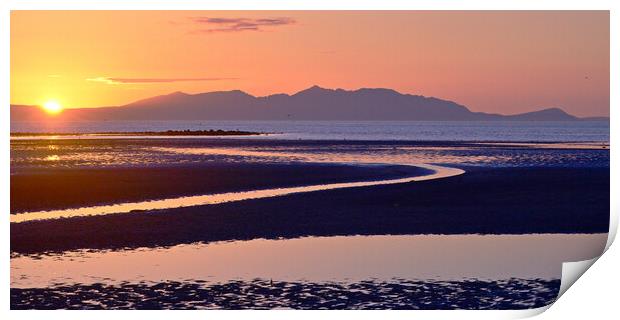 Dramatic sunset on Scotland`s Ayrshire coast Print by Allan Durward Photography