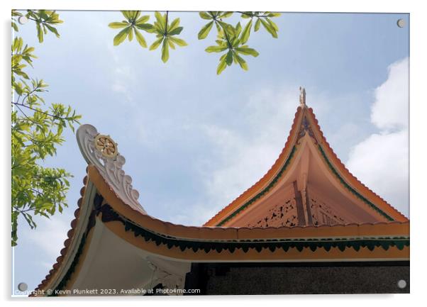 Saigon ( Ho Chi Minh City ) Buddhist Temple  Acrylic by Kevin Plunkett
