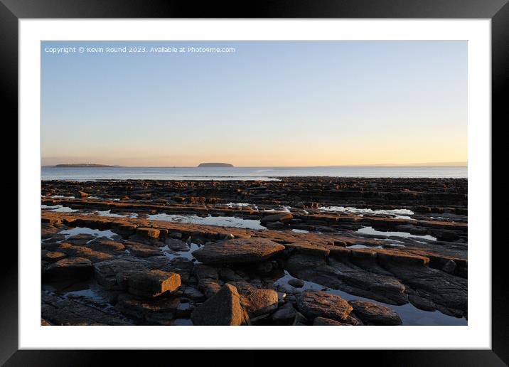 Lavernock Point Sunset Framed Mounted Print by Kevin Round