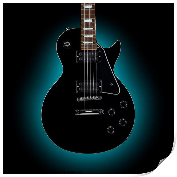 Eclipse of the Black Guitar Print by Phill Thornton