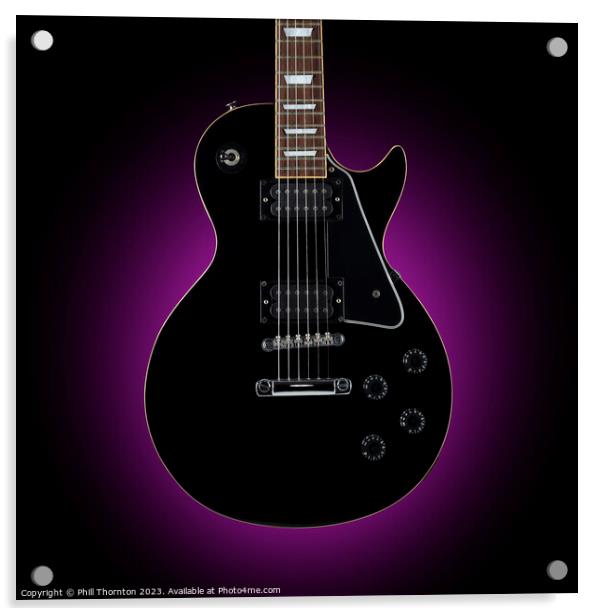 Dark Melodies The Black Guitars Soul Acrylic by Phill Thornton