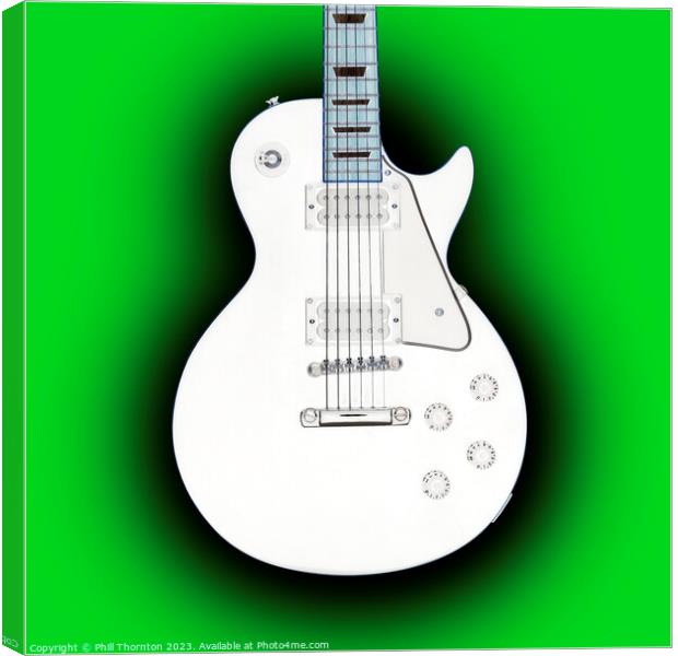 Striking Contrast Guitar on green eclipse Canvas Print by Phill Thornton