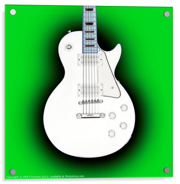 Striking Contrast Guitar on green eclipse Acrylic by Phill Thornton