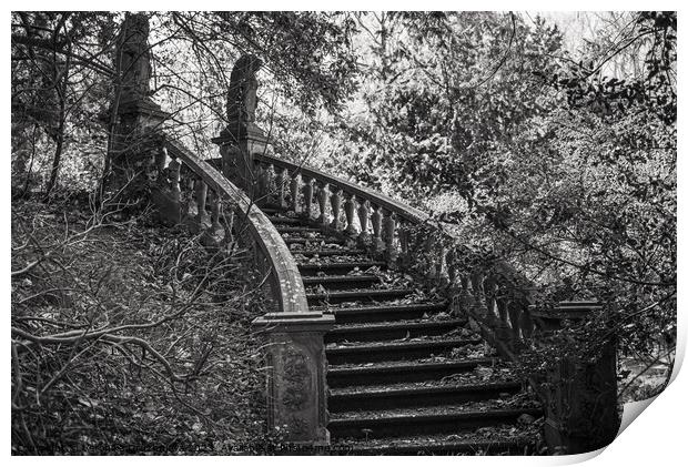 Old stairs in the garden. Netherlands. Print by Veronika Druzhnieva
