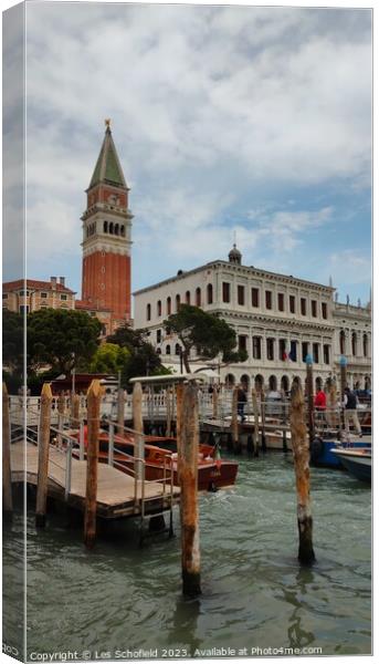 The Majestic Tower of Venice Canvas Print by Les Schofield