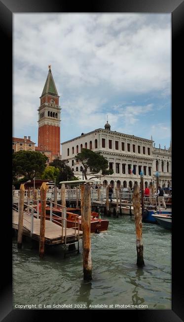 The Majestic Tower of Venice Framed Print by Les Schofield