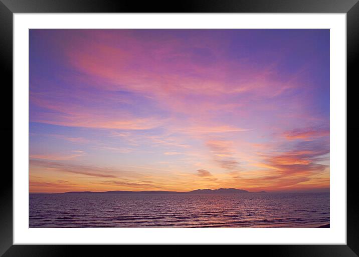 Beautiful sky over Arran at sunset Framed Mounted Print by Allan Durward Photography