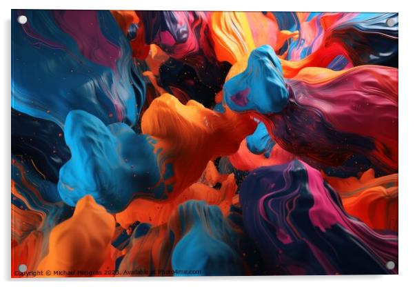 Abstract and fluid colors in different shades created with gener Acrylic by Michael Piepgras