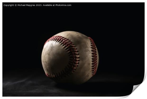 Close up of a baseball with a playfield background created with  Print by Michael Piepgras
