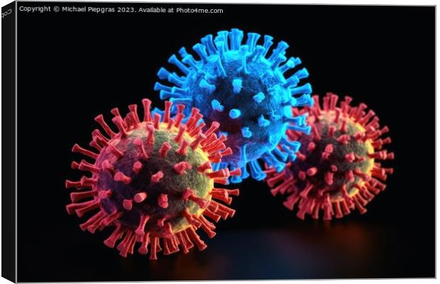 Corona virus macro shot of flu disease variant created with gene Canvas Print by Michael Piepgras