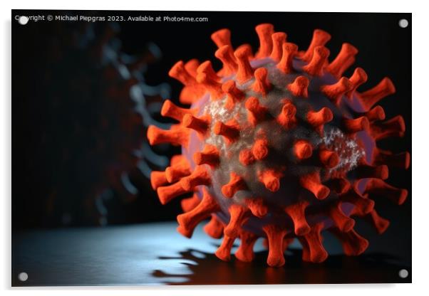 Corona virus macro shot of flu disease variant created with gene Acrylic by Michael Piepgras