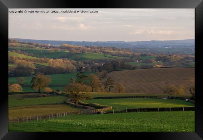 Down the valley to Exeter Framed Print by Pete Hemington