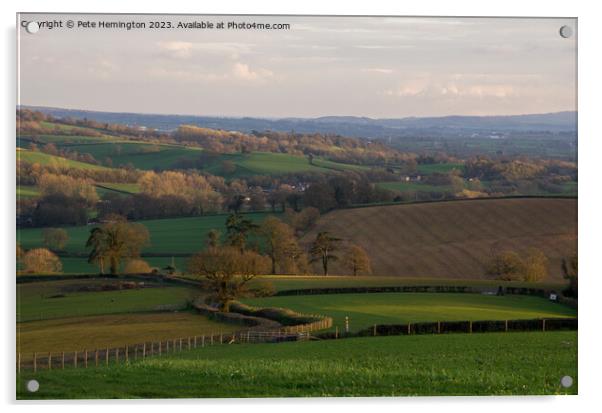 Down the valley to Exeter Acrylic by Pete Hemington