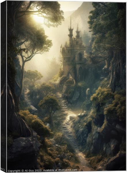 Fantasy Castle Land Canvas Print by Craig Doogan Digital Art