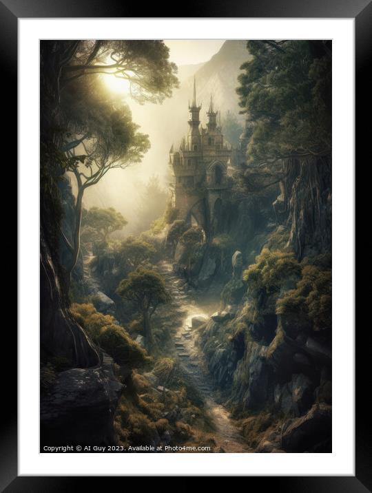 Fantasy Castle Land Framed Mounted Print by Craig Doogan Digital Art