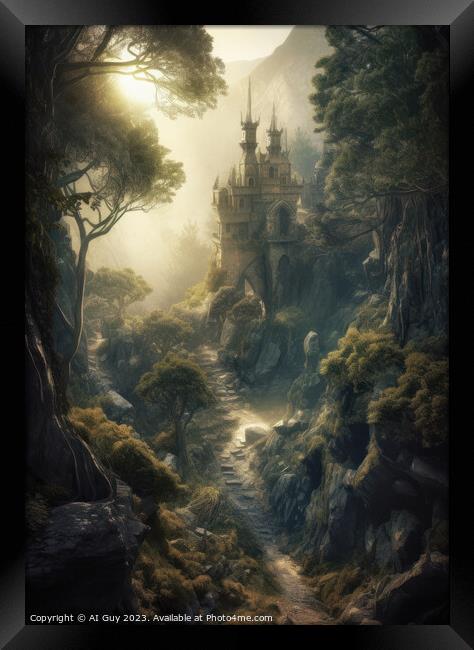 Fantasy Castle Land Framed Print by Craig Doogan Digital Art