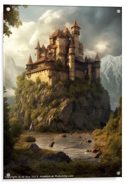 Fantasy Castle Painting Acrylic by Craig Doogan Digital Art