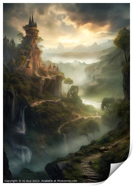 Fantasy Land Print by Craig Doogan Digital Art