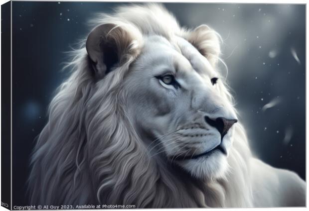 Fantasy White Lion Canvas Print by Craig Doogan Digital Art