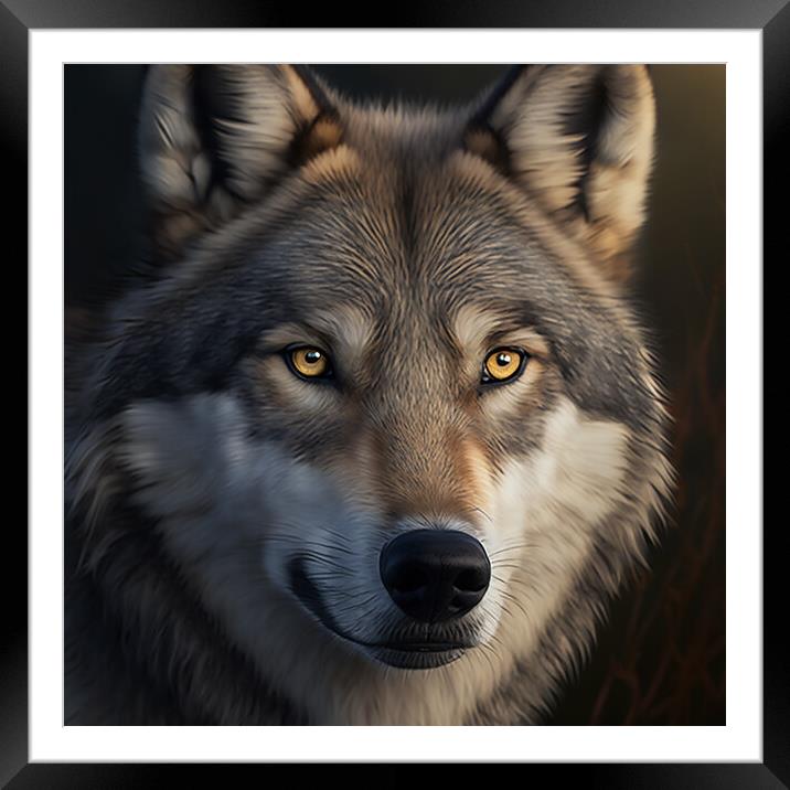 The Wolf Portrait 1 Framed Mounted Print by Picture Wizard