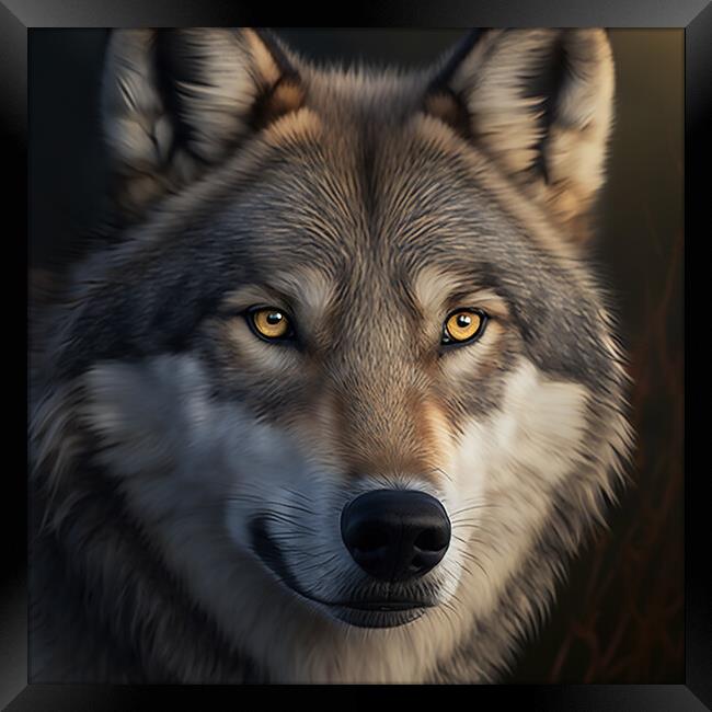 The Wolf Portrait 1 Framed Print by Picture Wizard