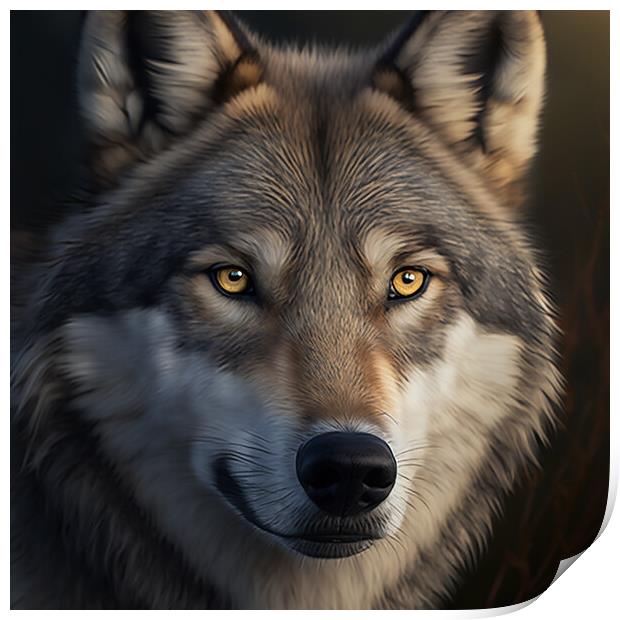 The Wolf Portrait 1 Print by Picture Wizard