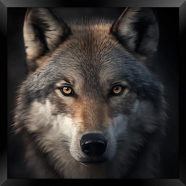 The Wolf Portrait 2 Framed Print by Picture Wizard