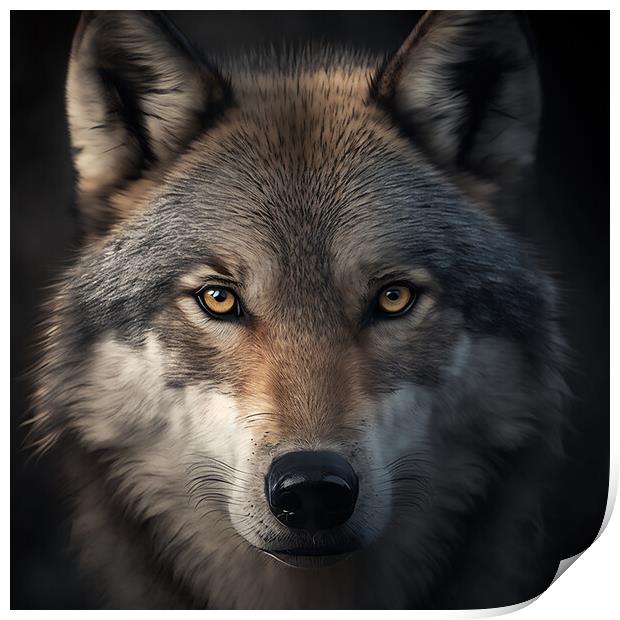 The Wolf Portrait 2 Print by Picture Wizard