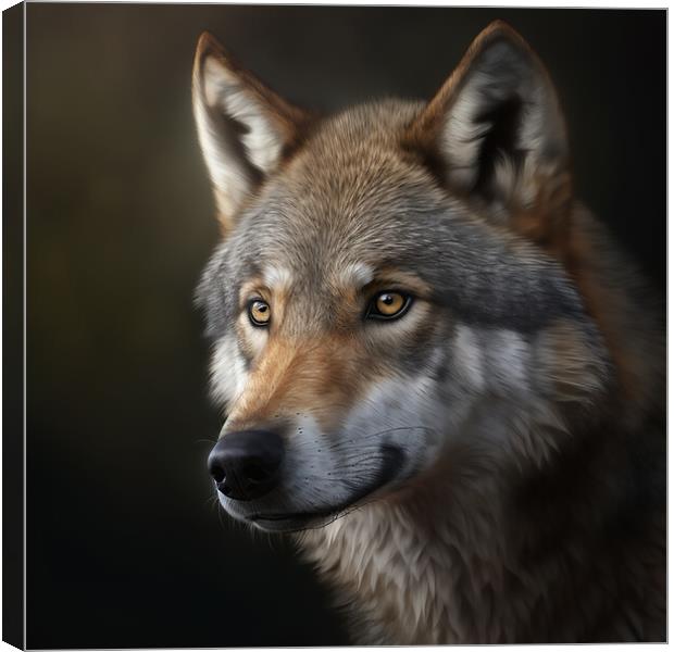 The Wolf Portrait 3 Canvas Print by Picture Wizard