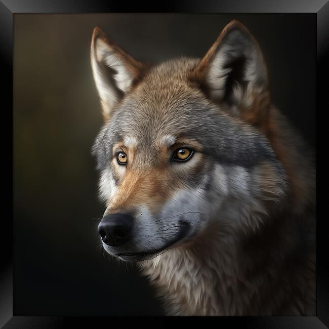 The Wolf Portrait 3 Framed Print by Picture Wizard