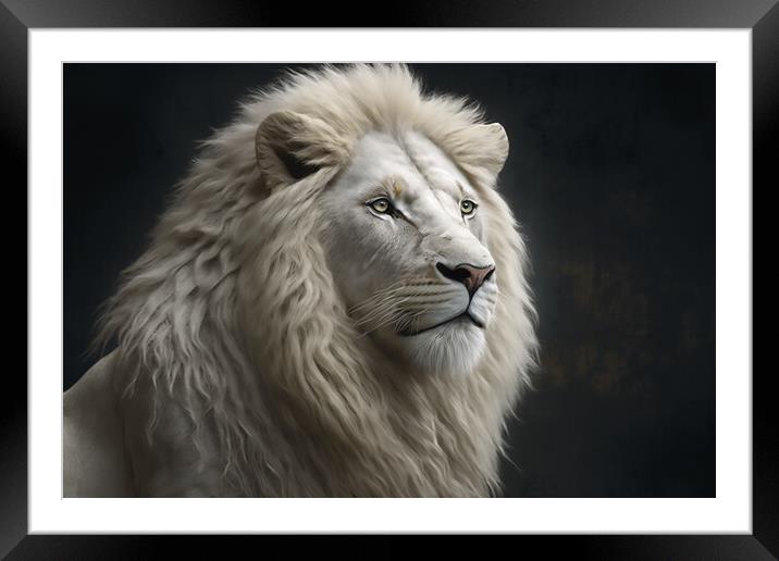 The White Lion 1 Framed Mounted Print by Picture Wizard