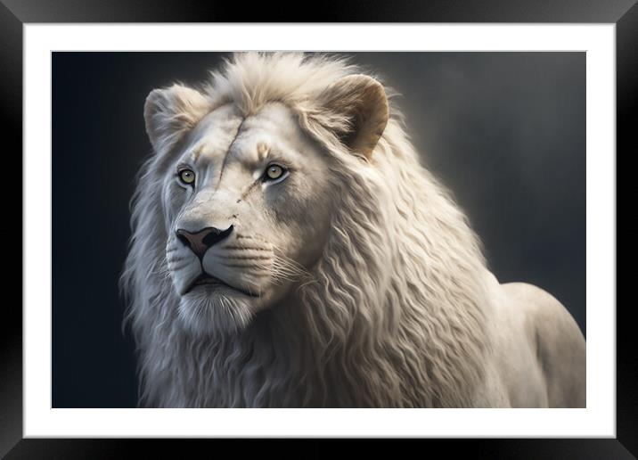 The White Lion 2 Framed Mounted Print by Picture Wizard
