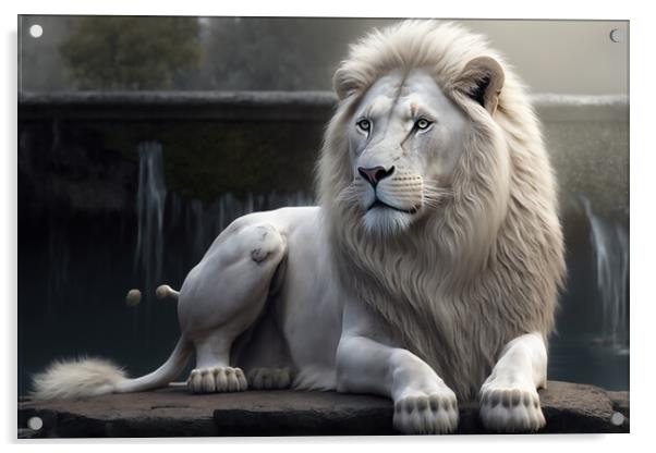The White Lion 3 Acrylic by Picture Wizard